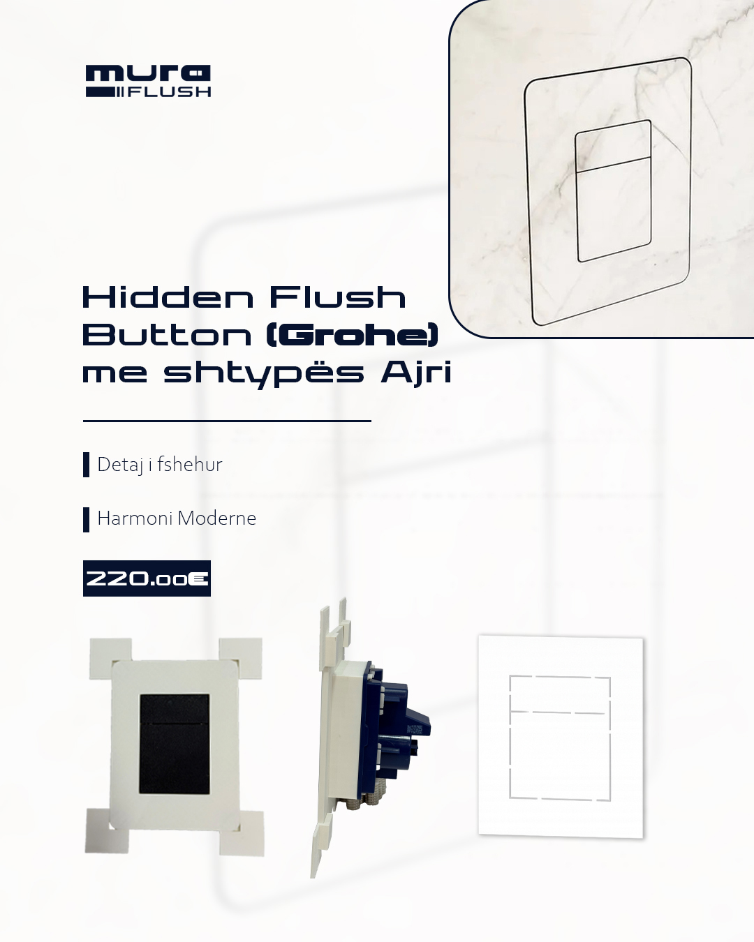 Grohe hidden flush button with air actuator