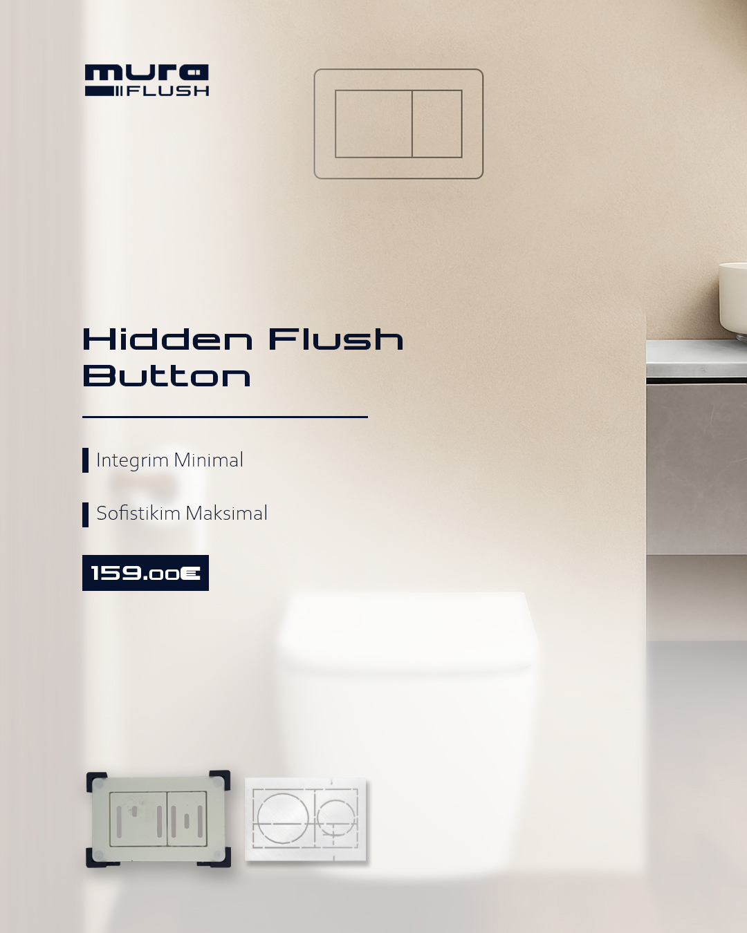 Hidden flush button